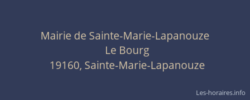Mairie de Sainte-Marie-Lapanouze