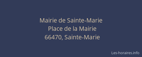 Mairie de Sainte-Marie