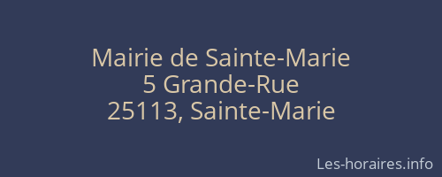 Mairie de Sainte-Marie