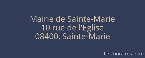 Mairie de Sainte-Marie