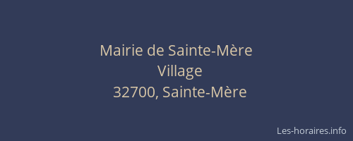 Mairie de Sainte-Mère