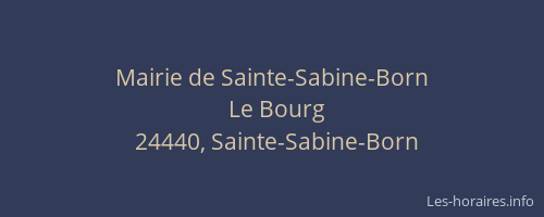 Mairie de Sainte-Sabine-Born