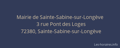Mairie de Sainte-Sabine-sur-Long&egrave;ve