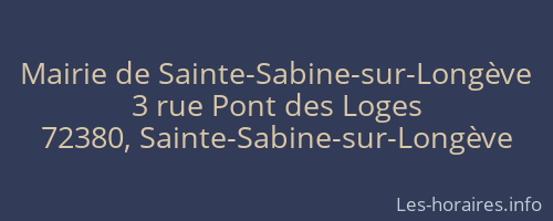 Mairie de Sainte-Sabine-sur-Longève