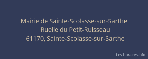 Mairie de Sainte-Scolasse-sur-Sarthe