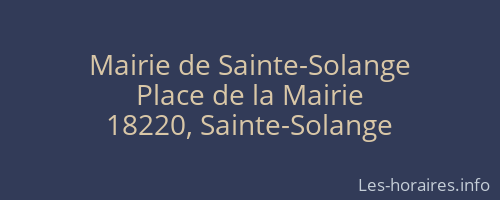 Mairie de Sainte-Solange