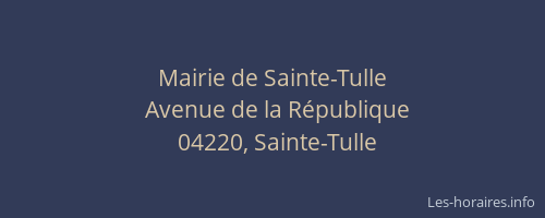 Mairie de Sainte-Tulle