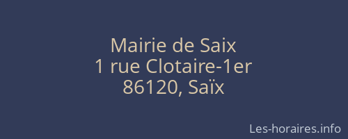 Mairie de Saix