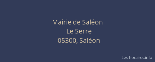 Mairie de Saléon