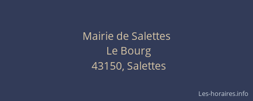 Mairie de Salettes