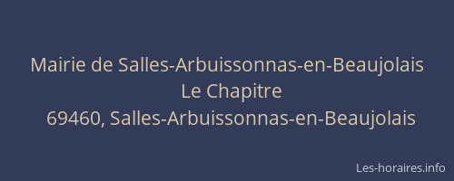 Mairie de Salles-Arbuissonnas-en-Beaujolais