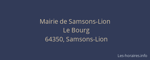 Mairie de Samsons-Lion