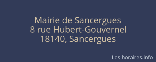 Mairie de Sancergues