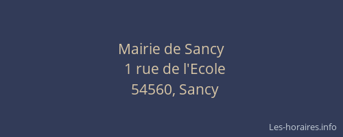 Mairie de Sancy