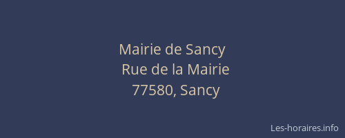 Mairie de Sancy