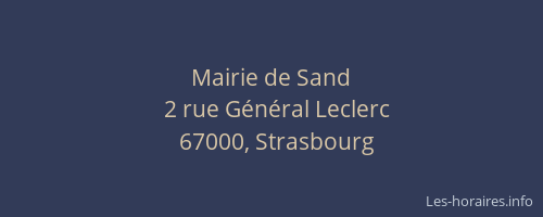 Mairie de Sand