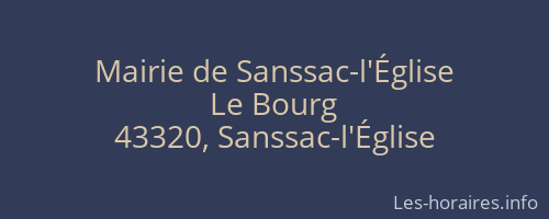 Mairie de Sanssac-l'Église