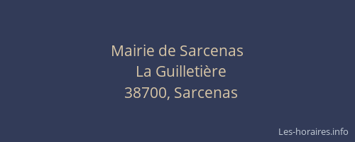 Mairie de Sarcenas