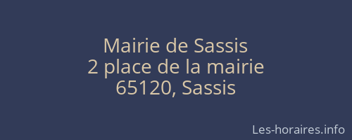 Mairie de Sassis