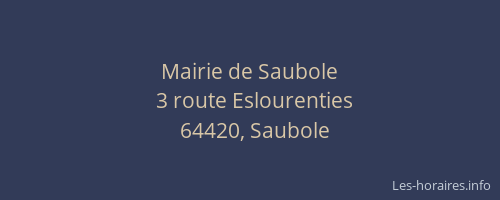 Mairie de Saubole