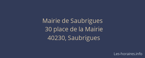Mairie de Saubrigues