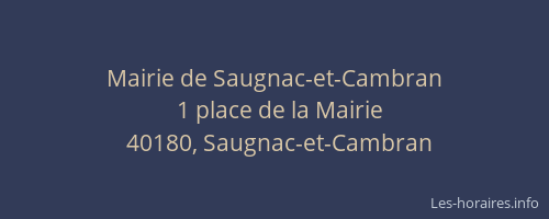 Mairie de Saugnac-et-Cambran