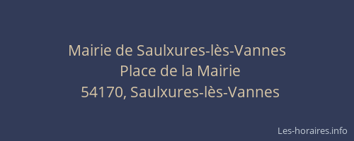 Mairie de Saulxures-lès-Vannes