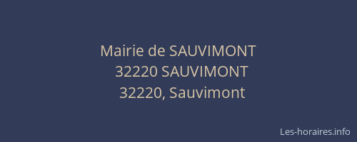 Mairie de SAUVIMONT
