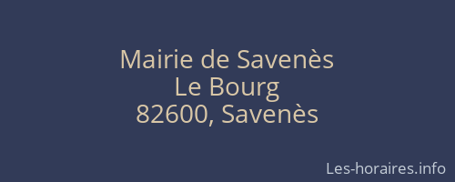 Mairie de Savenès