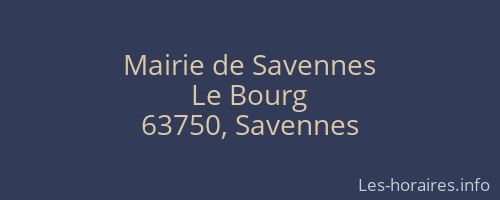 Mairie de Savennes