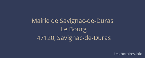 Mairie de Savignac-de-Duras