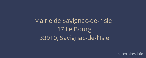 Mairie de Savignac-de-l'Isle