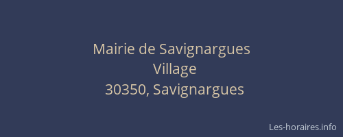 Mairie de Savignargues