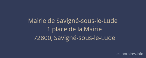 Mairie de Savign&eacute;-sous-le-Lude