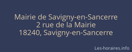 Mairie de Savigny-en-Sancerre