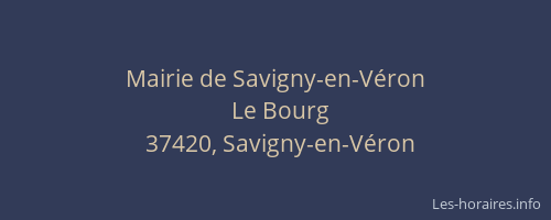 Mairie de Savigny-en-Véron