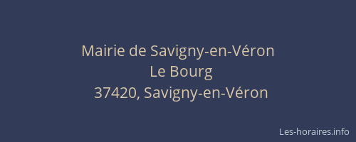 Mairie de Savigny-en-V&eacute;ron