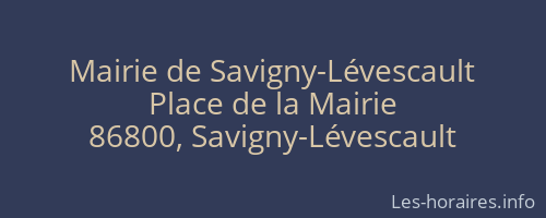 Mairie de Savigny-Lévescault