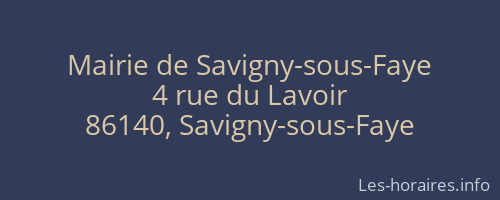 Mairie de Savigny-sous-Faye
