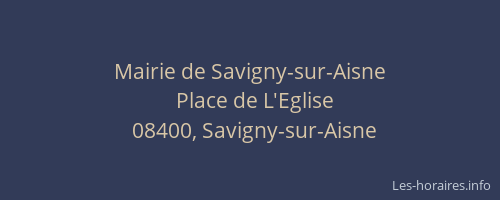 Mairie de Savigny-sur-Aisne