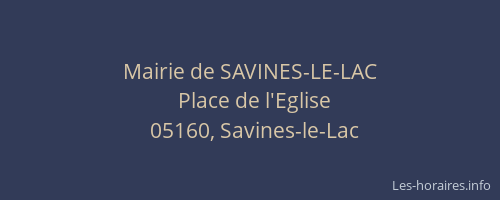 Mairie de SAVINES-LE-LAC