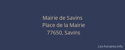 Mairie de Savins