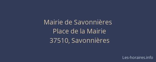 Mairie de Savonnières