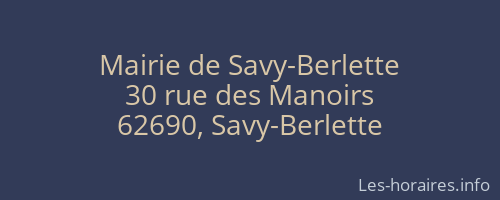 Mairie de Savy-Berlette