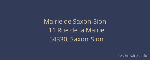 Mairie de Saxon-Sion