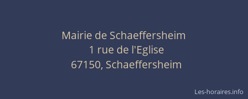 Mairie de Schaeffersheim