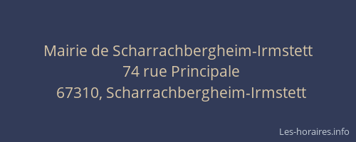 Mairie de Scharrachbergheim-Irmstett