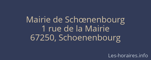 Mairie de Schœnenbourg