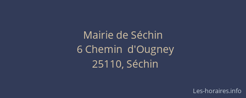 Mairie de S&eacute;chin