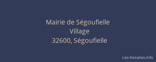 Mairie de S&eacute;goufielle